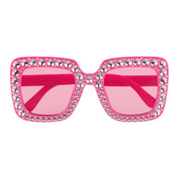 Lunettes party Bling bling rose vif