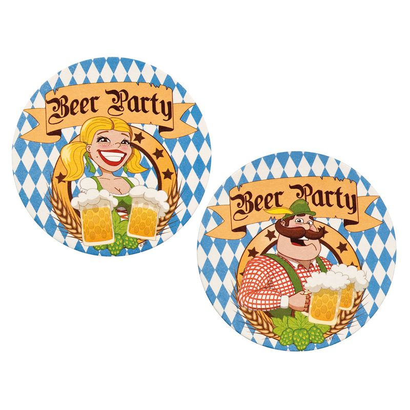 Set 10 Sous-bocks de bière 'Beer Party' (10 cm)