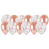 12 ballons rosegold/transparents