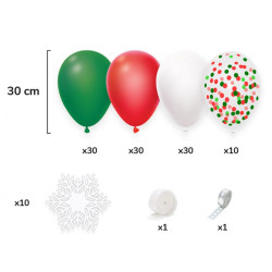 Kit déco 100 ballons Noël