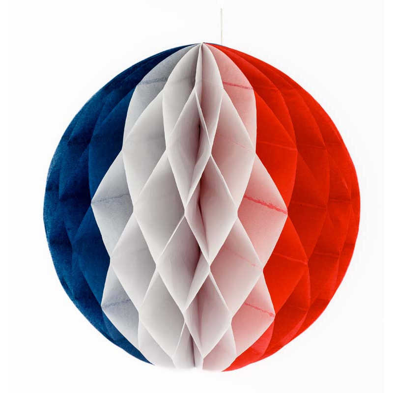 Boule festonnée tricolore