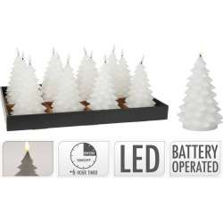 Bougie led sapin blanc