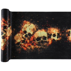 Chemin de table skull noir 5m 