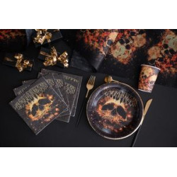 10 assiettes skull noir