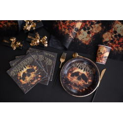 10 serviettes skull noir