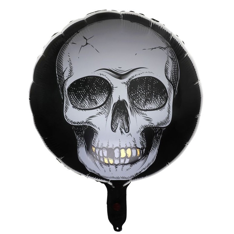 Ballon alu noir et squelette blanc diam45