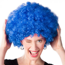 Perruque Afro Bleu 