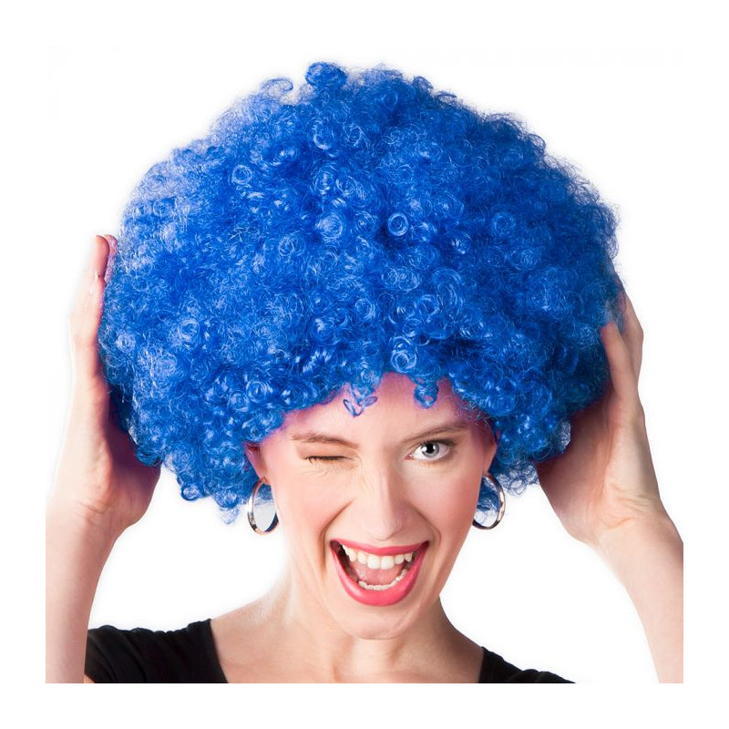 Perruque Afro Bleu 