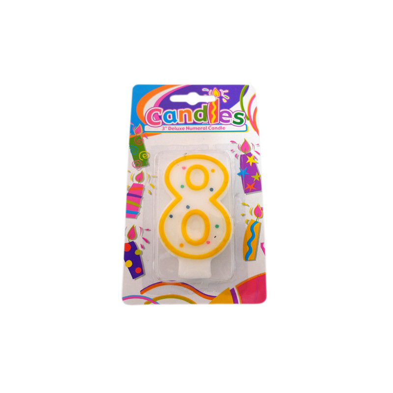 Bougie de gâteau d'anniversaire chiffre 8