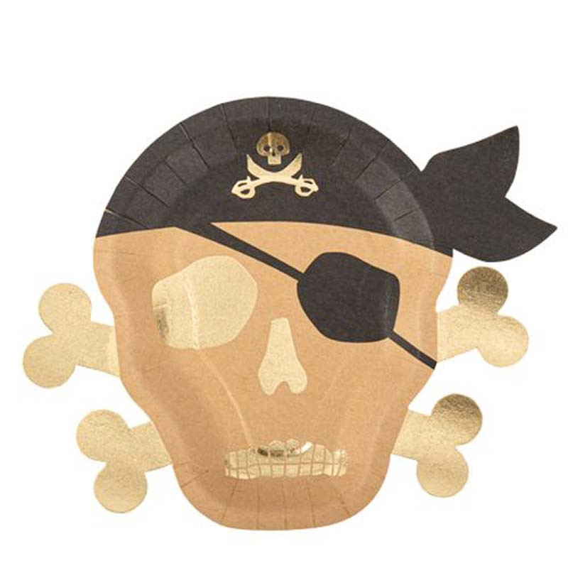 8 Assiettes pirate kraft