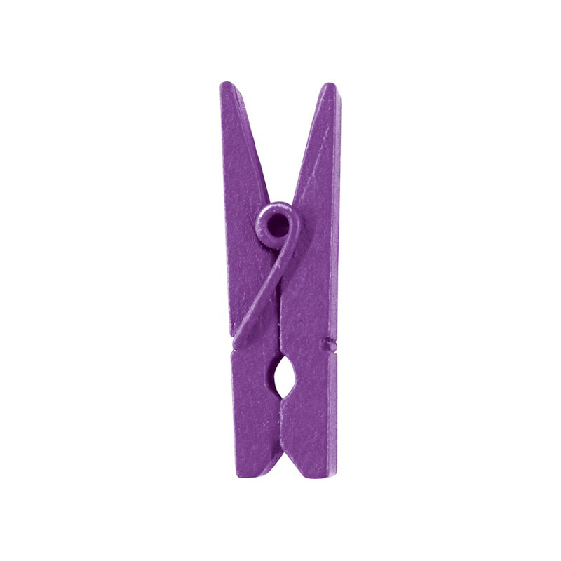 Sachet de 12 pinces en bois, 3,5 cm, prune