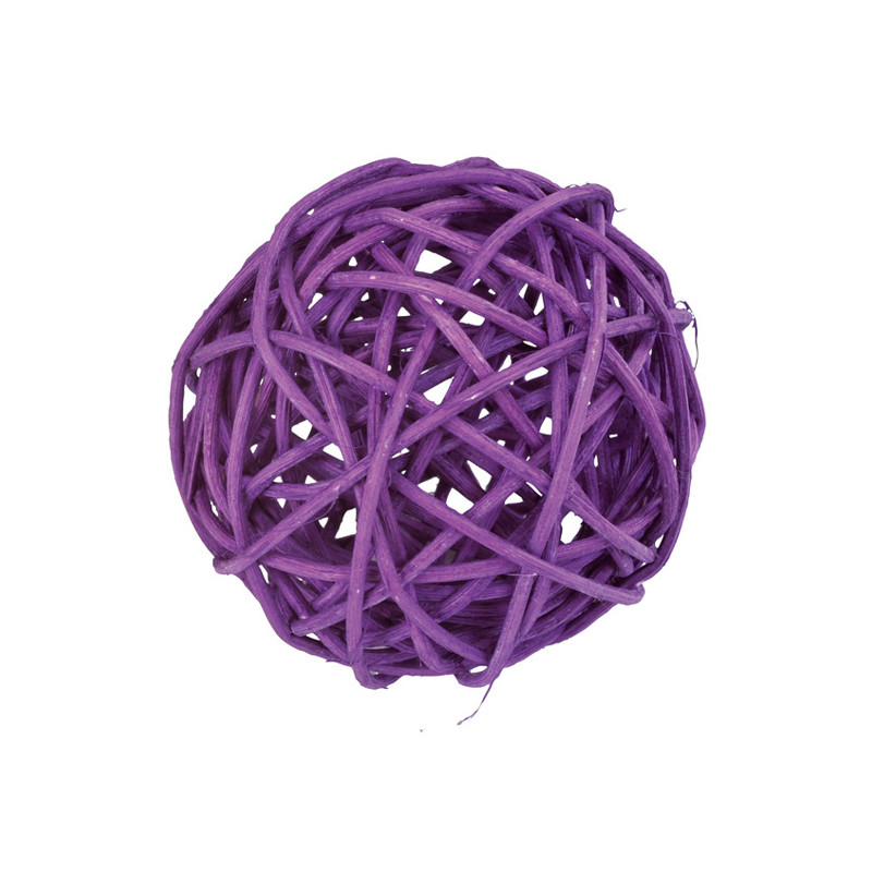 Sachet de 10 boules rotin prune diam ass