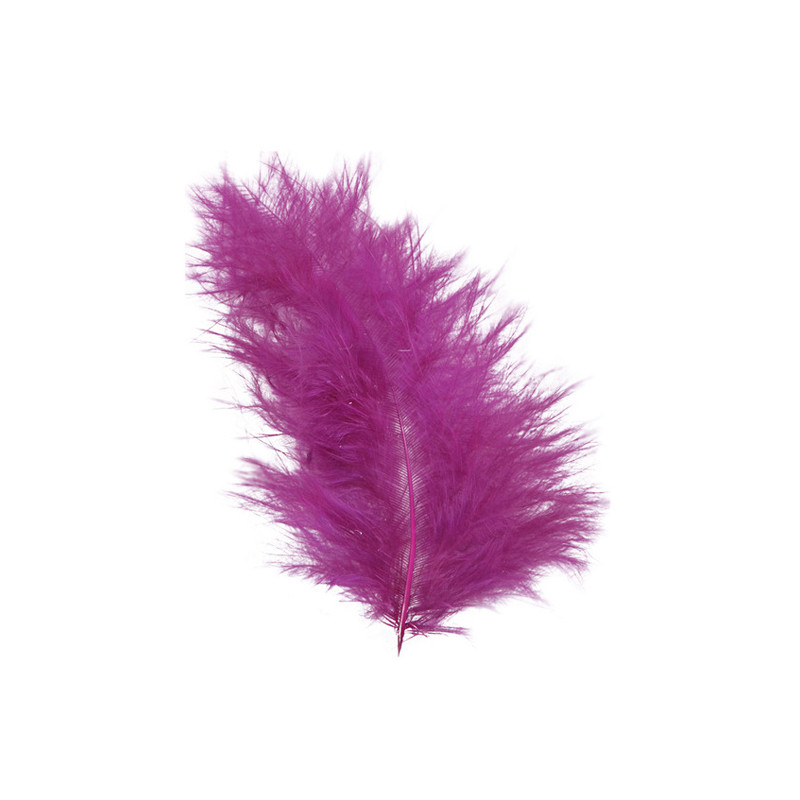 Sachet de 20 plumes de décoration prune