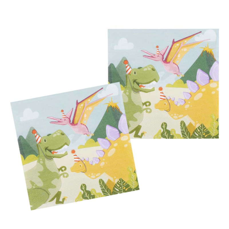 12 Serviettes Dino party