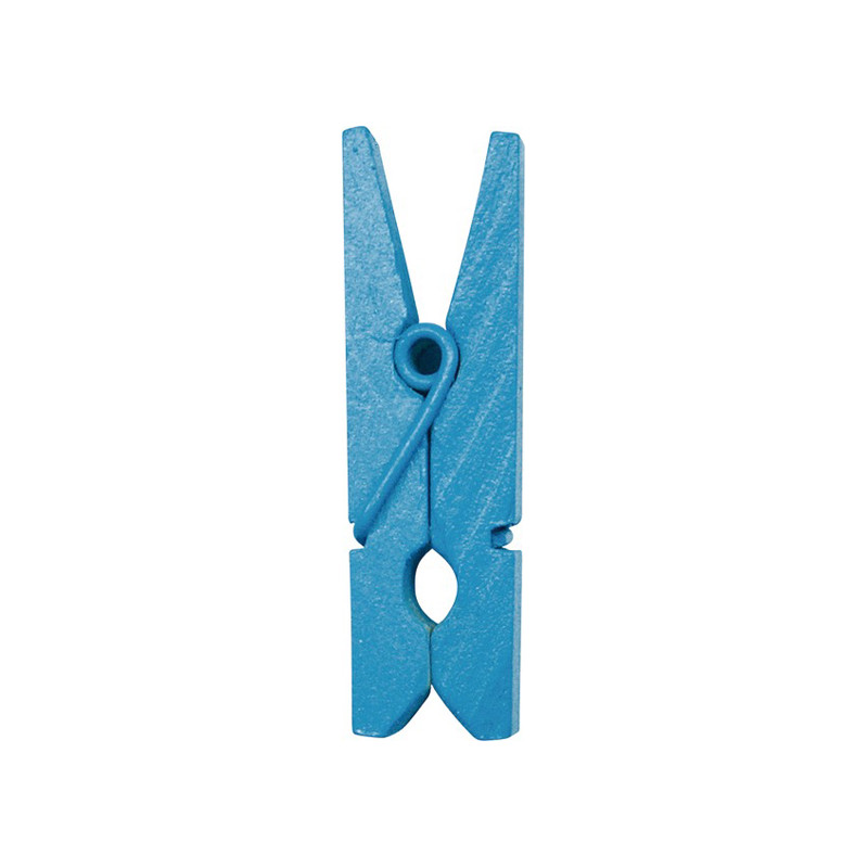 Sachet de 12 pinces en bois, 3,5 cm, turquoise
