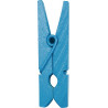 Sachet de 12 pinces en bois, 3,5 cm, turquoise