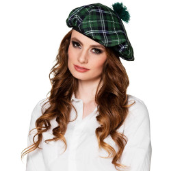 Béret tartan vert