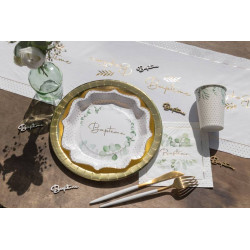 Assiettes végétal baptême