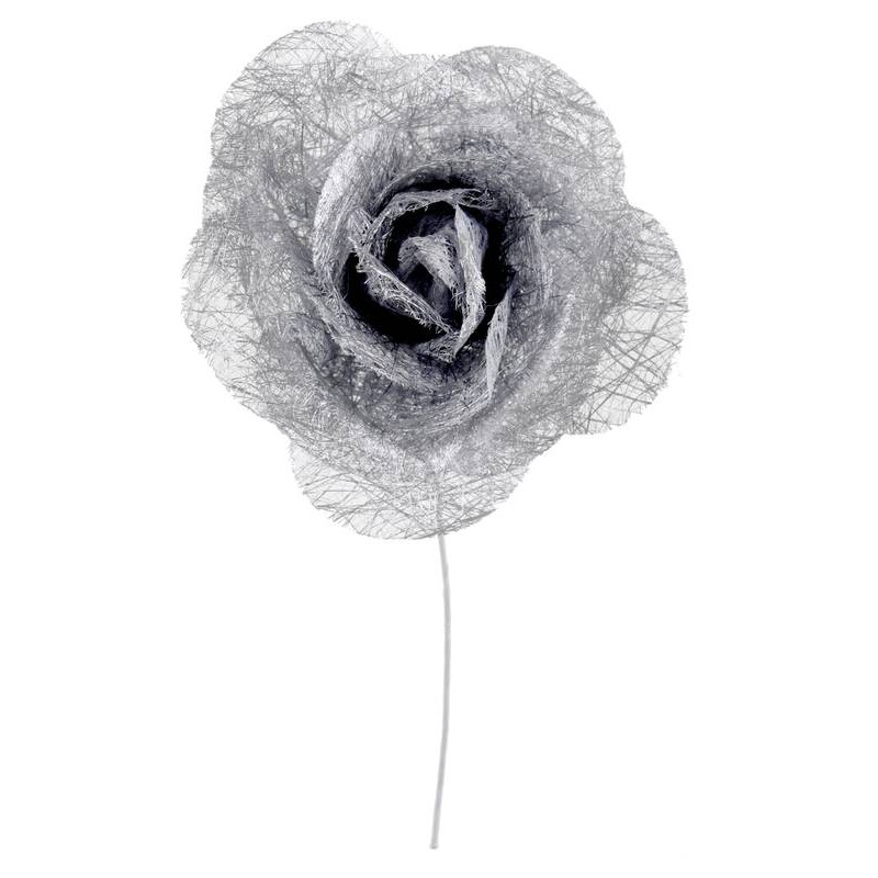 Roses sur tige argent