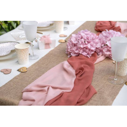 Chemin table crêpe rose poudre 3 M