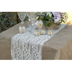 Chemin table dentelle ivoire 2.5 M