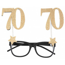 Lunettes pailletées or 70 ans 