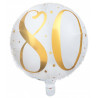 Ballon Alu ages blanc et or 80 ans