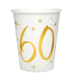 10 Goblets blanc et or 60 ans