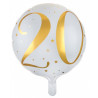 Ballon Alu blanc et or 20 ans