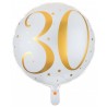 Ballon Alu blanc et or 30 ans