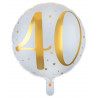 Ballon Alu blanc et or 40 ans