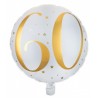 Ballon Alu blanc et or 60 ans