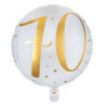 Ballon Alu blanc et or 70 ans