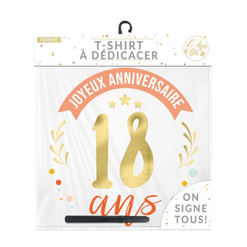 T-Shirt A Dedicacer Femme 18 Ans