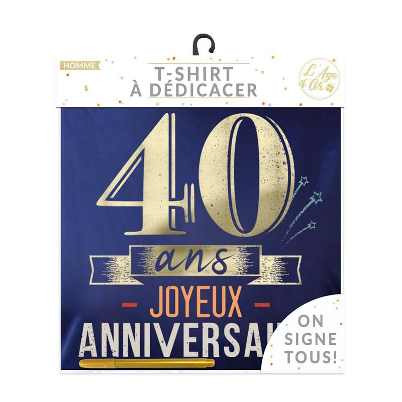 T-Shirt A Dedicacer Homme 40 Ans