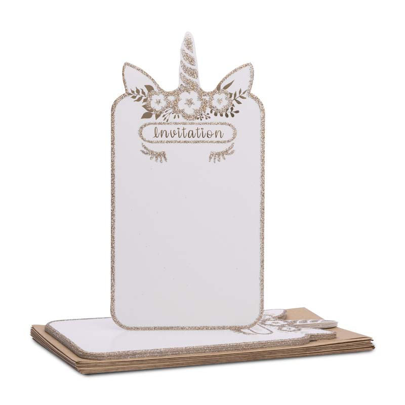 Cartes d'invitation jolie licorne