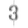 Bougie chiffre argent n°3