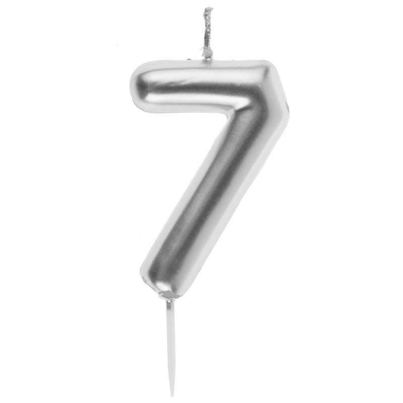 Bougie chiffre argent n°7