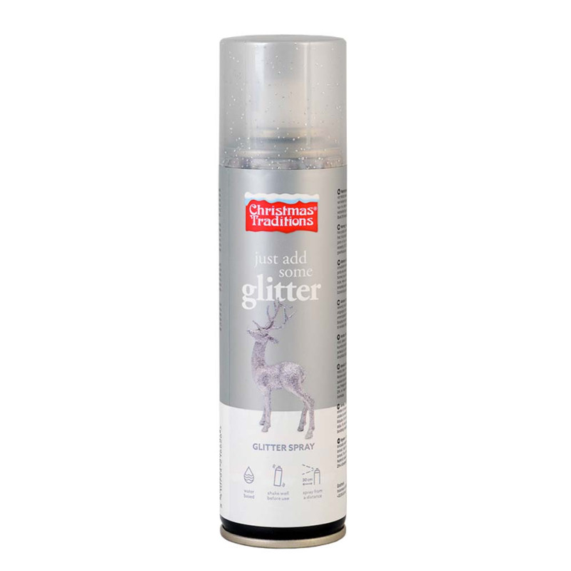 Spray pailleté argent
