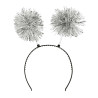 Diadème pompons argent