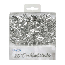 20 Bâtonnets cocktail argent