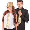 Cravate paillettes or