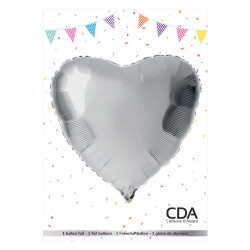 Ballon coeur argent 45cm