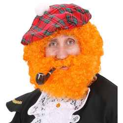 Perruque et barbe bouclée