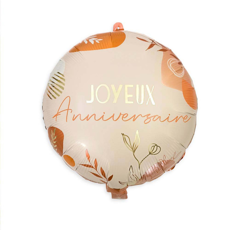 Ballon alu anniversaire terracotta