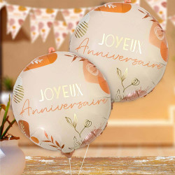 Ballon alu anniversaire terracotta