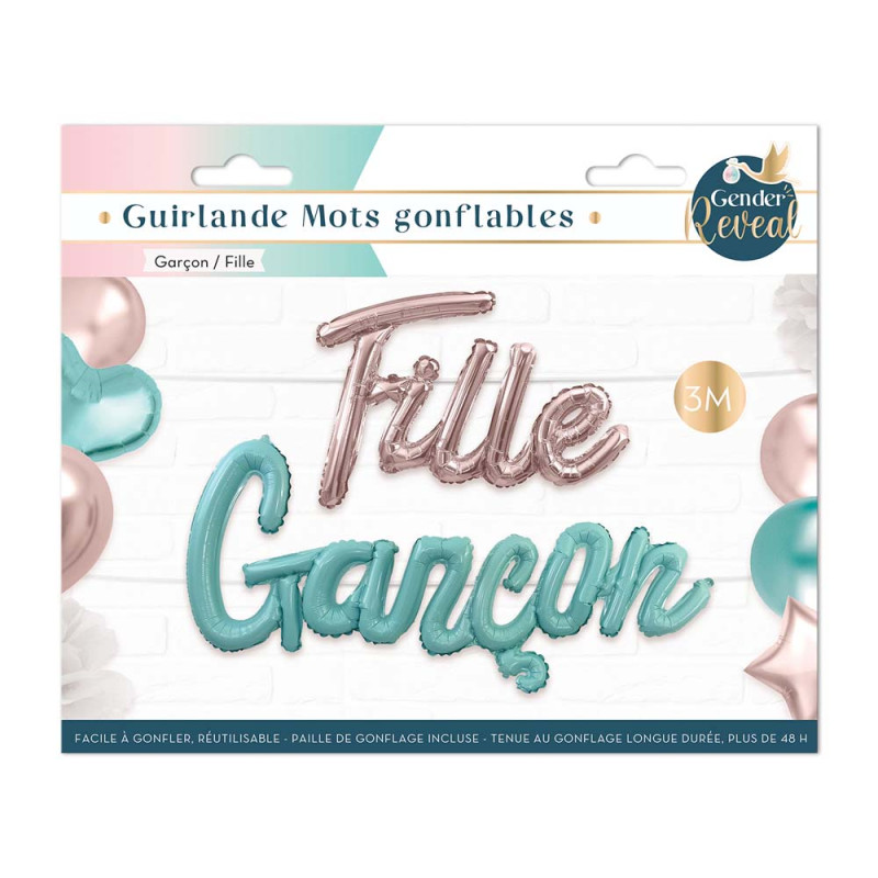 Guirlande mots gonflables fille/garçon