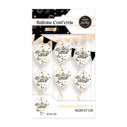 Ballons confettis Happy Party
