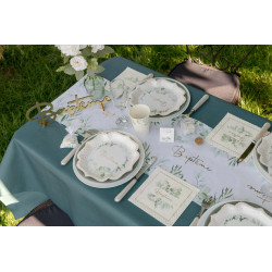 Chemin de table végétal baptême