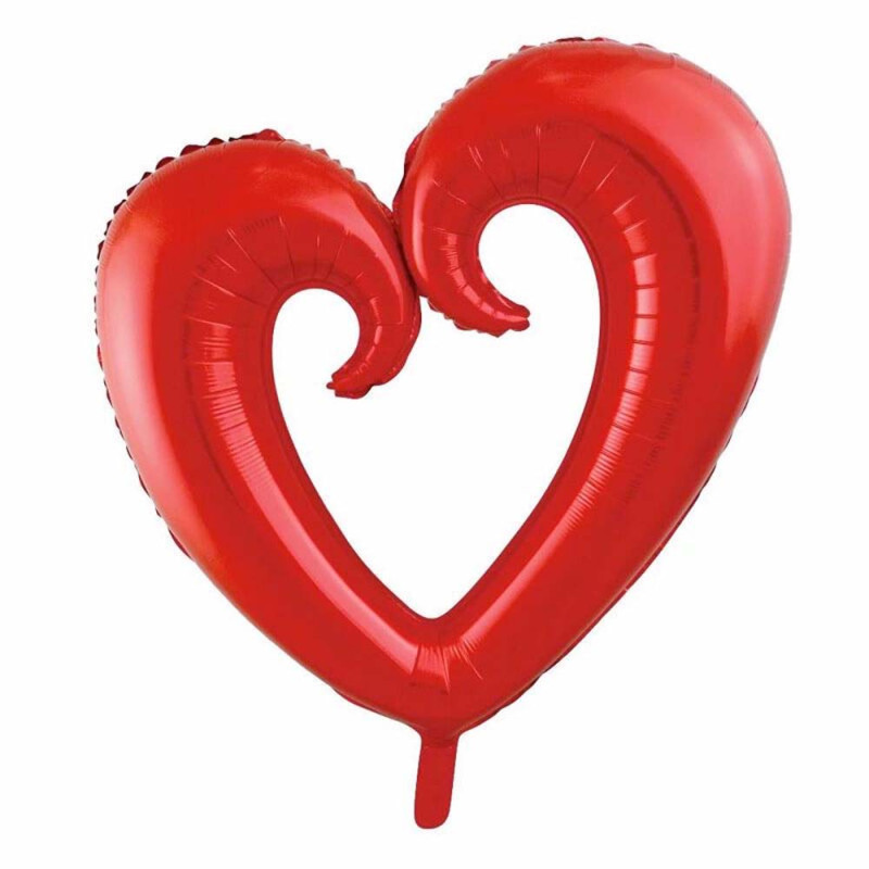 Ballon alu coeur rouge